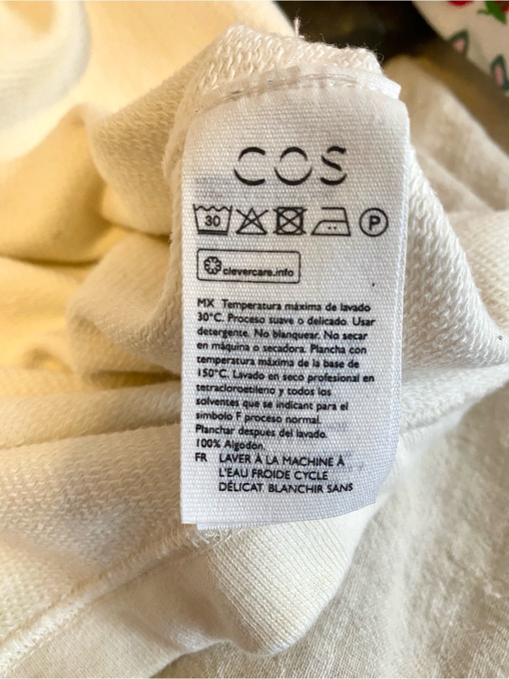 COS Cream French Terry Cotton Sleeveless Top Made in Portugal Medium - Picture 8 of 10